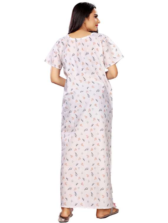 square neck printed nighty  - 17690496 -  Standard Image - 2