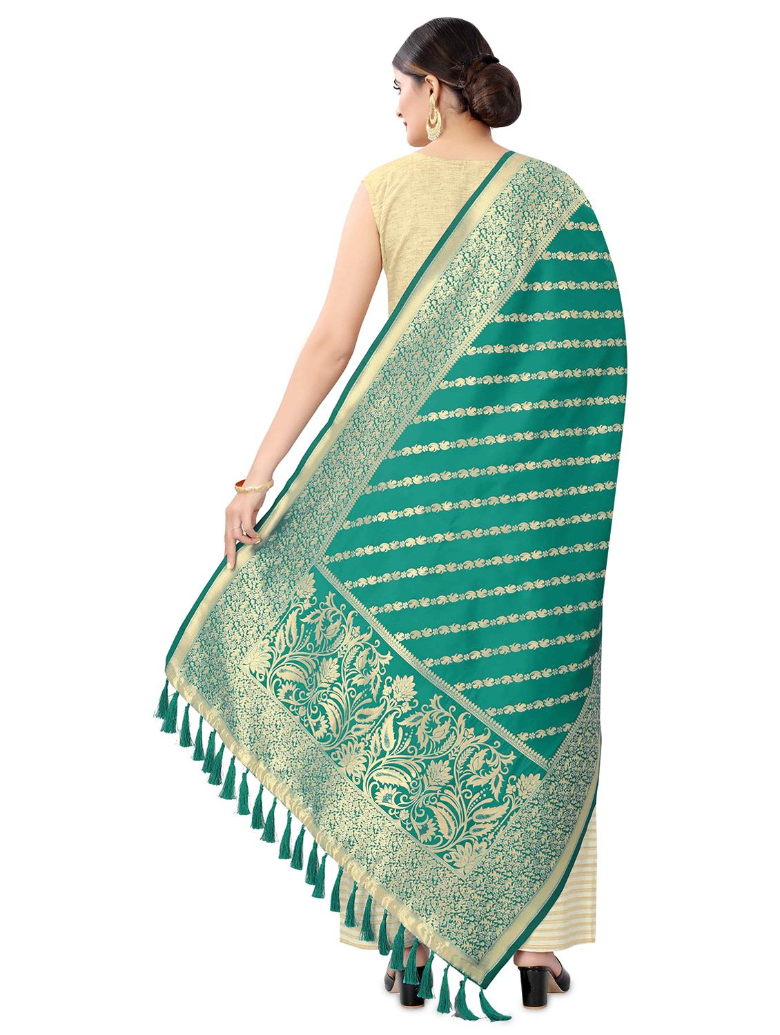 green self designed banarasi dupatta - 17690755 - Standard Image - 2