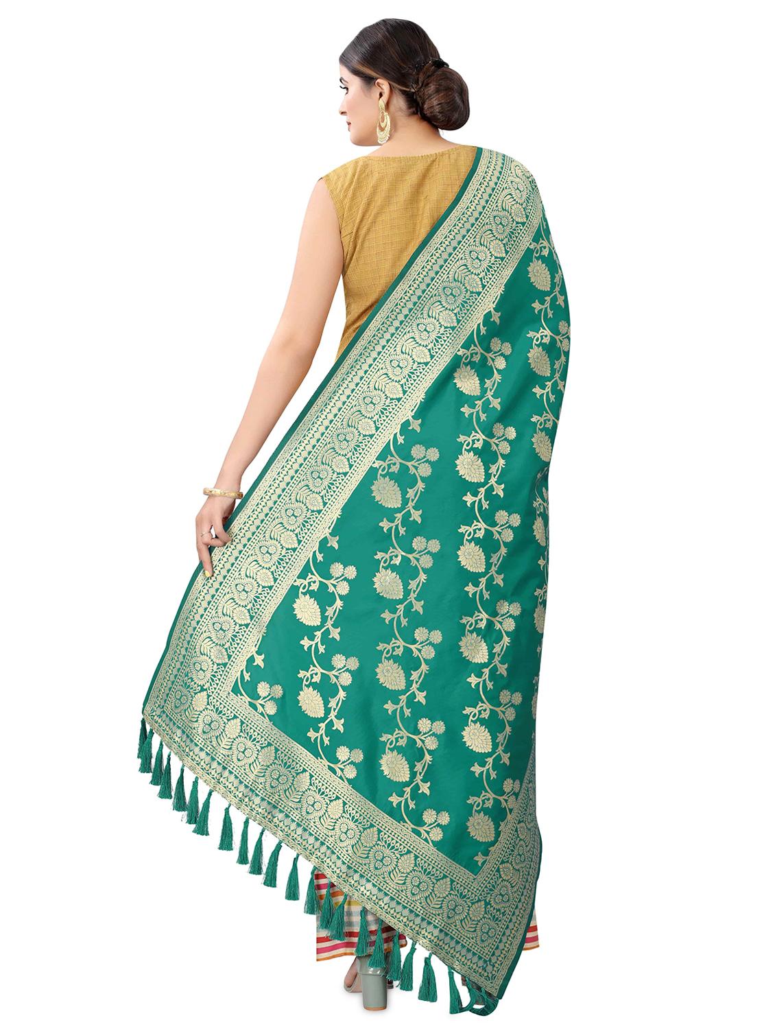 green silk dupatta - 17690762 - Standard Image - 2
