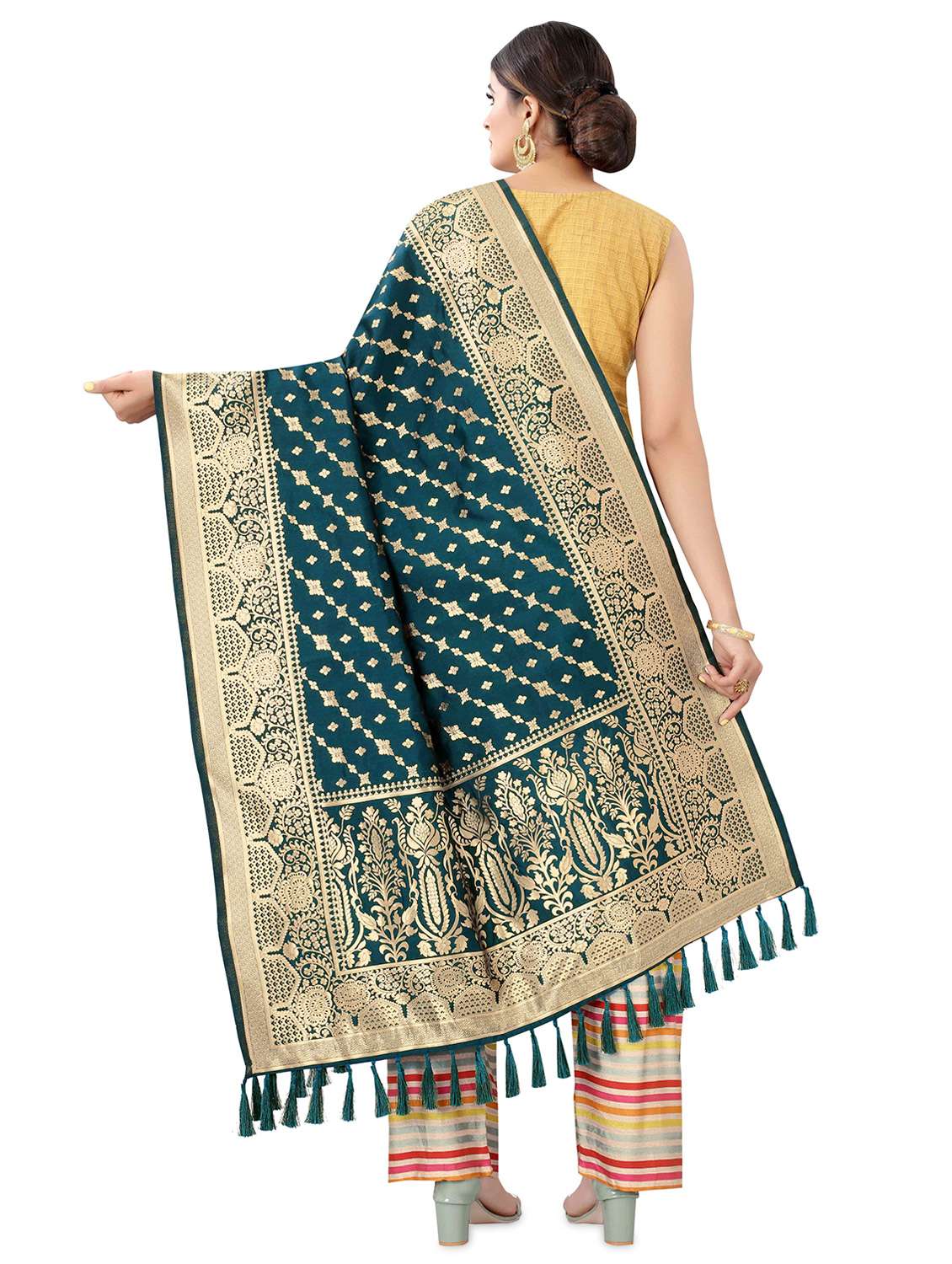 blue silk dupatta - 17690779 -  Standard Image - 2