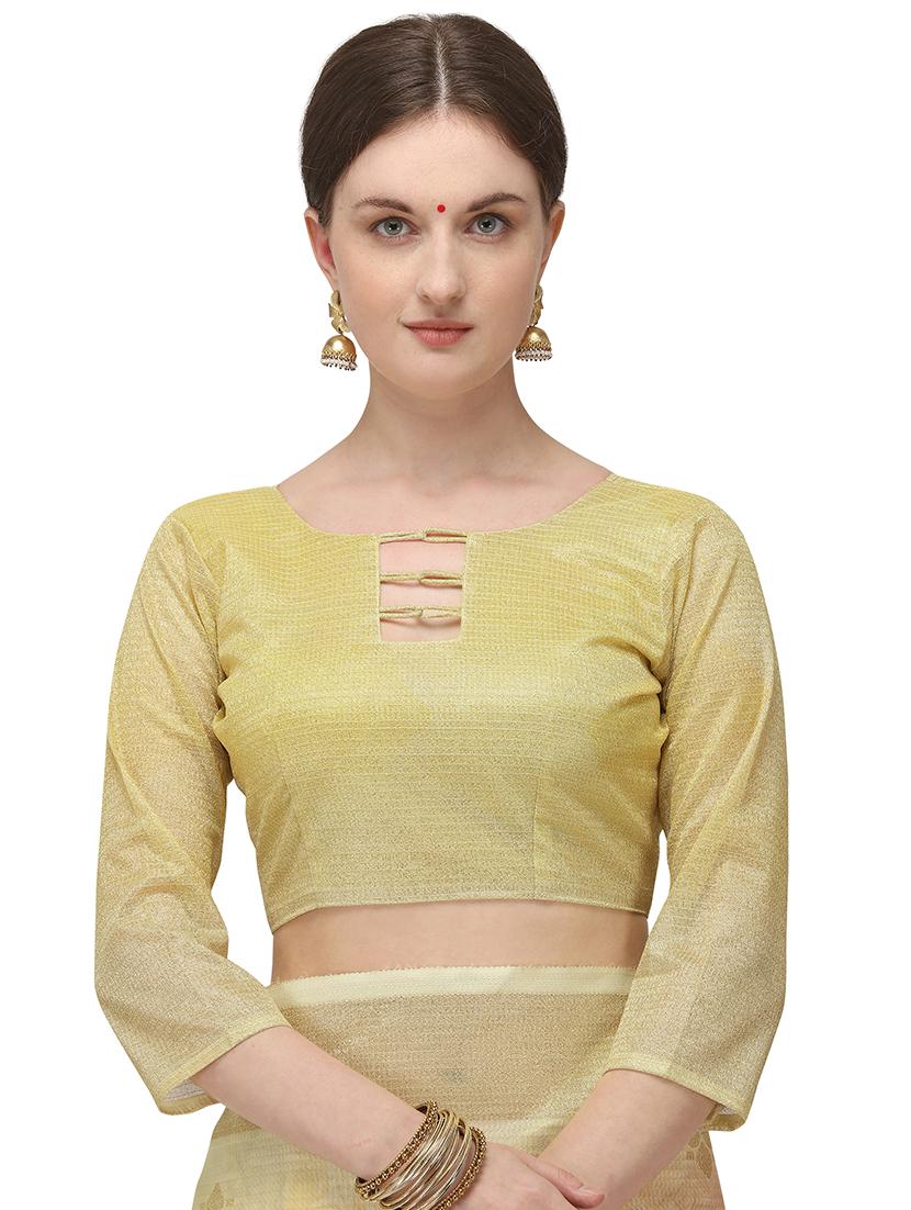women's floral lime colored saree with blouse - 17690935 - Standard Image - 2