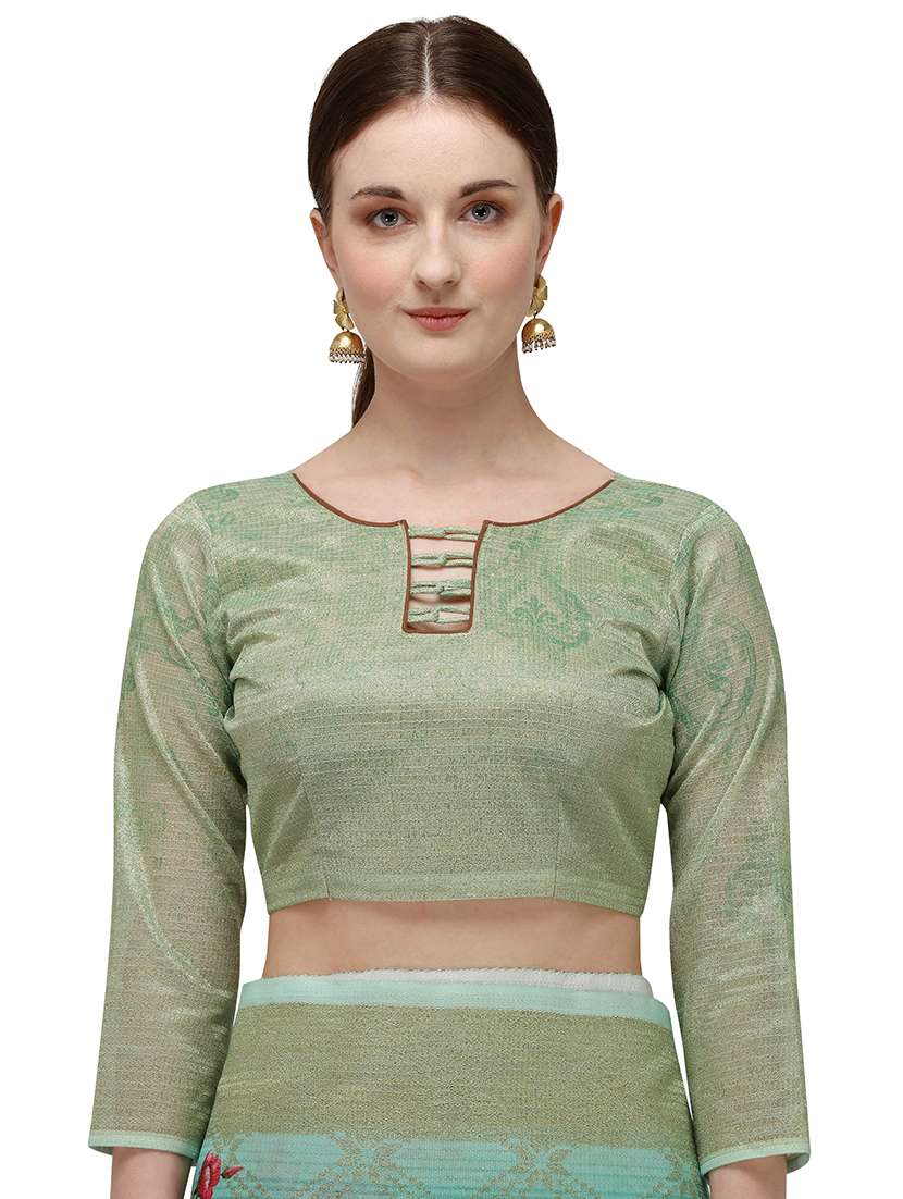 women floral bordered saree with blouse - 17690937 -  Standard Image - 2