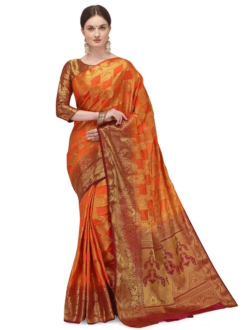 women's banarasi saree with blouse - 17690940 -  Standard Image - 0