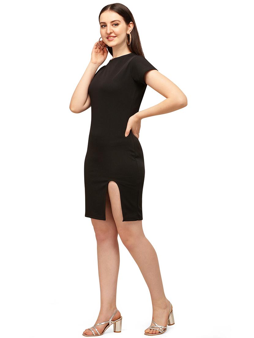 crew neck bodycon dress - 17691661 - Standard Image - 2