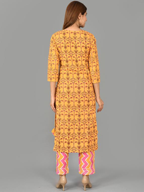yellow cotton suit set - 17691723 - Standard Image - 2