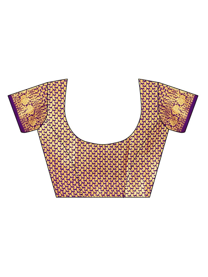 jacquard kanjivaram saree with blouse - 17691821 - Standard Image - 2