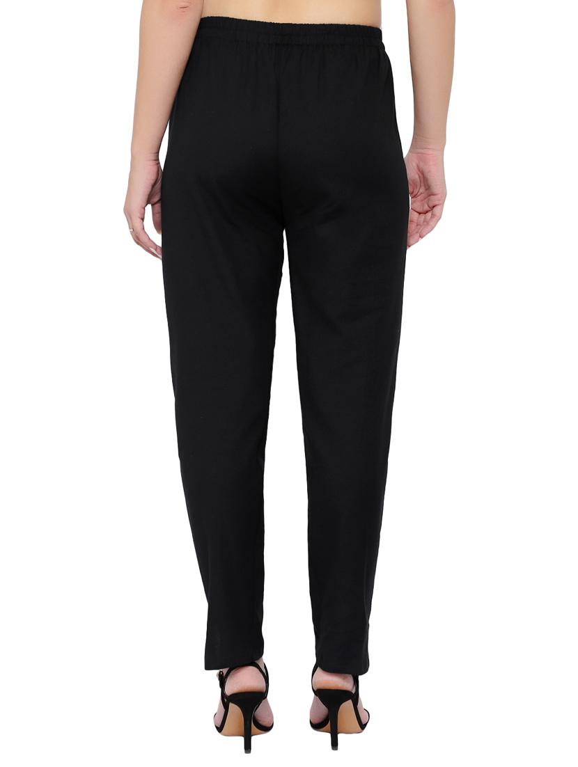 women solid high rise cigarette pant - 17691848 - Standard Image - 2