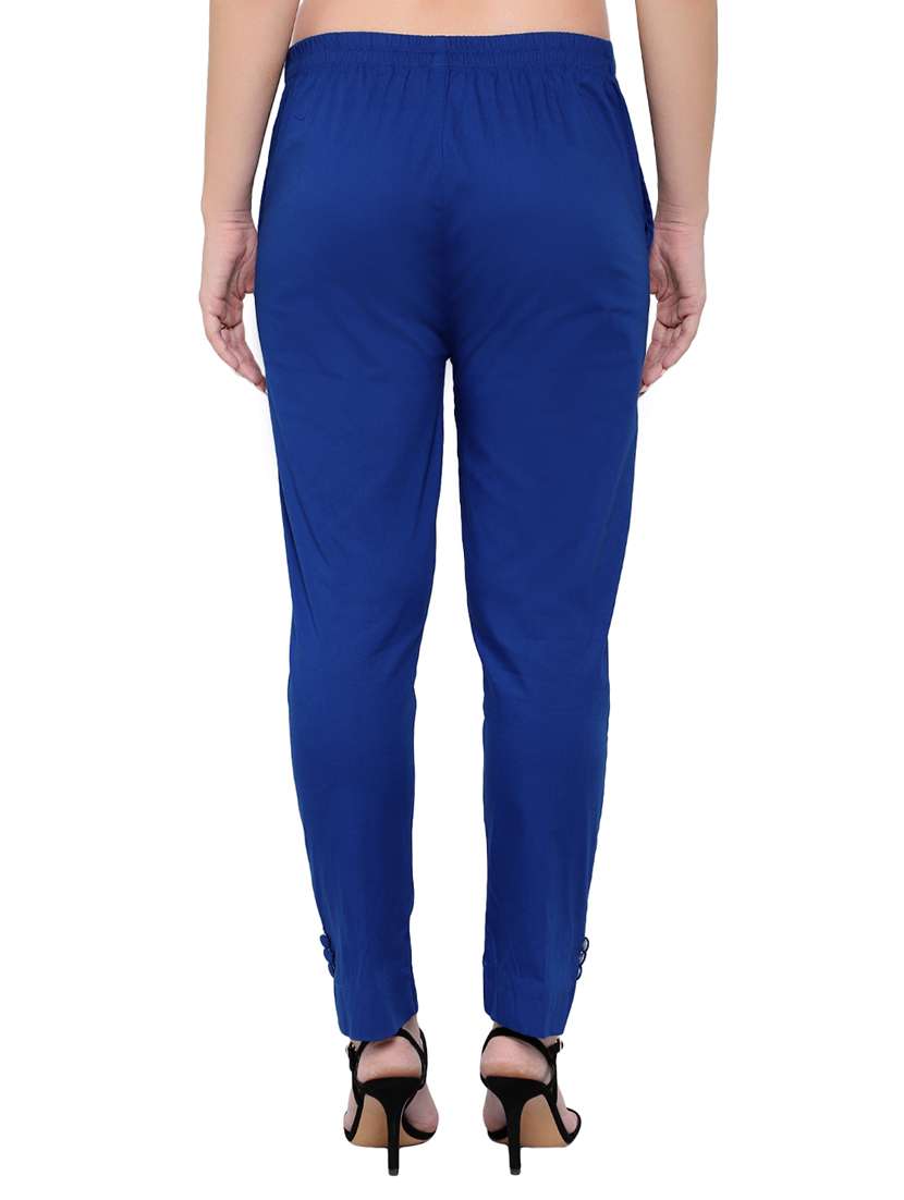 women solid mid rise cigarette pant - 17691852 -  Standard Image - 2