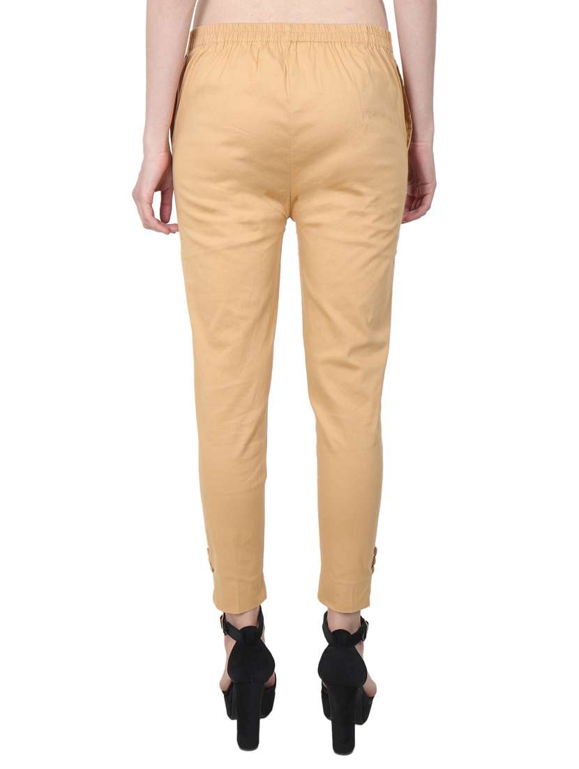 women solid mid rise cigarette pant - 17691855 -  Standard Image - 2