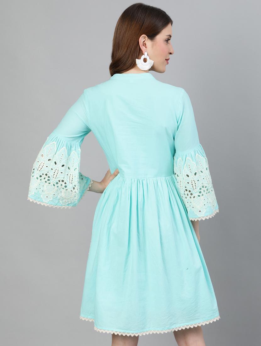bell sleeves embroidered dress - 17692085 - Standard Image - 2