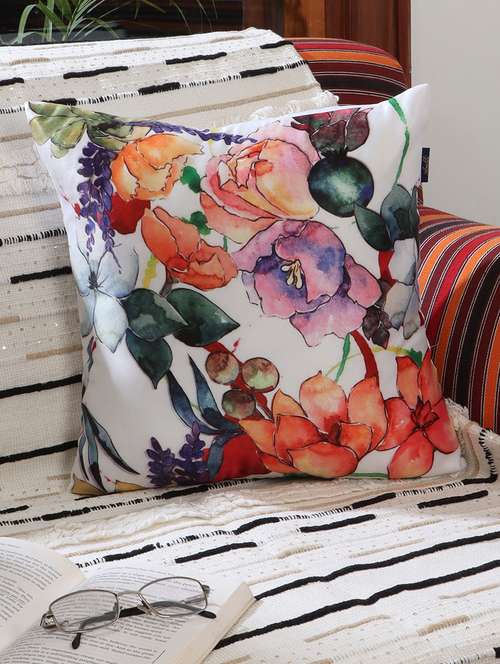 ambbi collections digital printed cushion cover  16 x 16 inches in satin, set of 1 - 17692874 -  Standard Image - 0