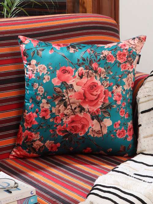 ambbi collections digital printed cushion cover  16 x 16 inches in satin, set of 1 - 17692888 -  Standard Image - 0