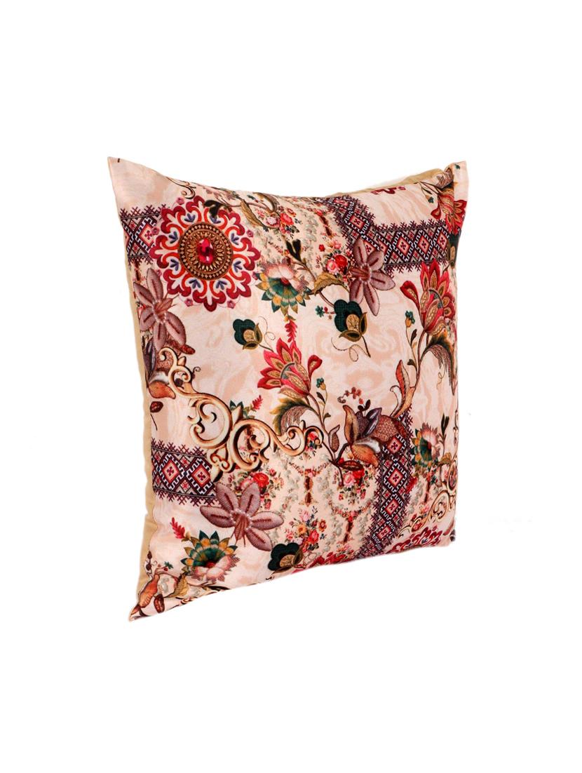 ambbi collections digital printed cushion cover 16 x 16 inches in satin, set of 1 - 17692890 - Standard Image - 2