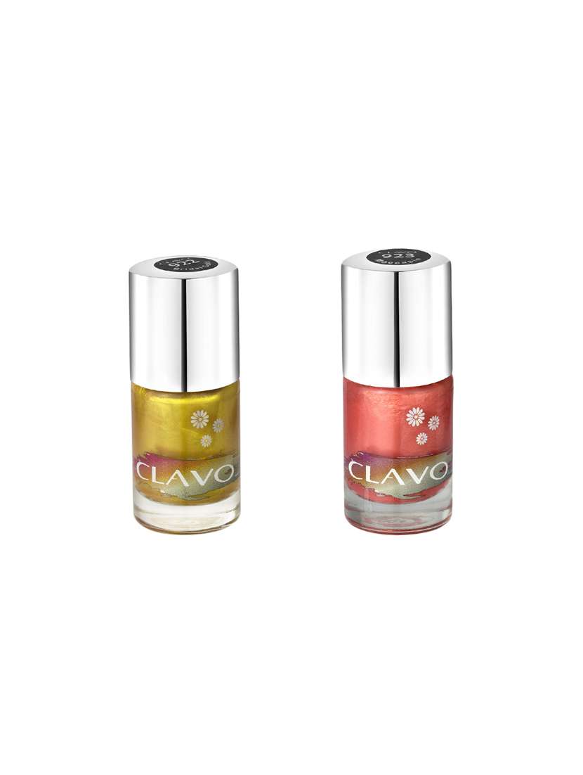 clavo midnight frost nail polish - combo of 2 - bridal gold, moccasin