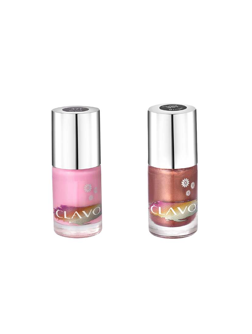 clavo fiery frost mini nail polish - combo of 2 - ginger, cupid