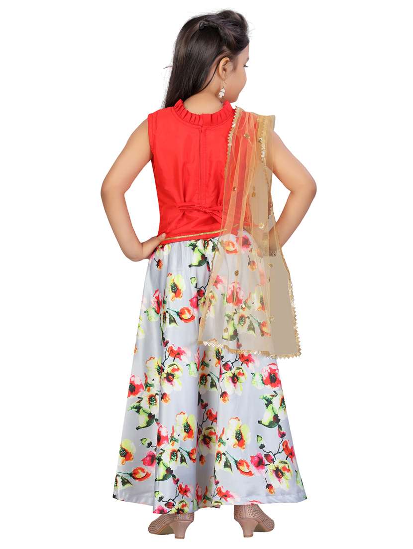 red silk blend lehenga choli - 17693239 - Standard Image - 2