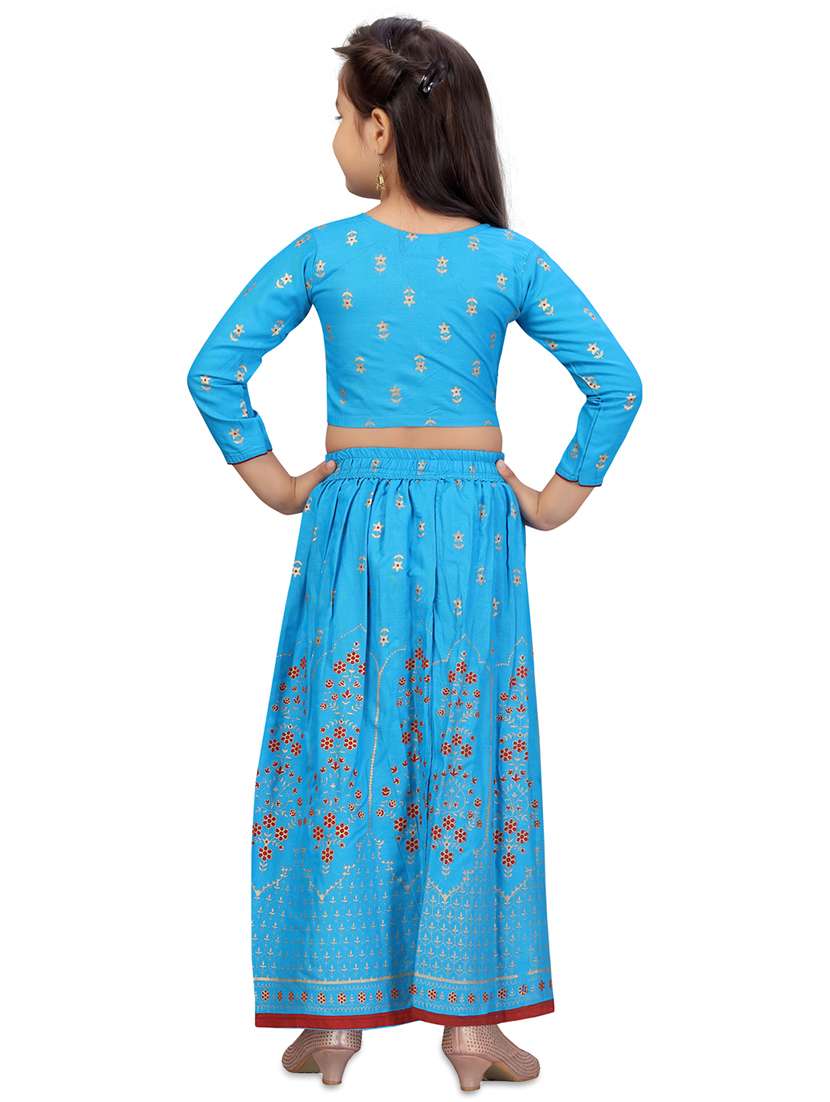 blue cotton lehenga choli - 17693247 -  Standard Image - 2