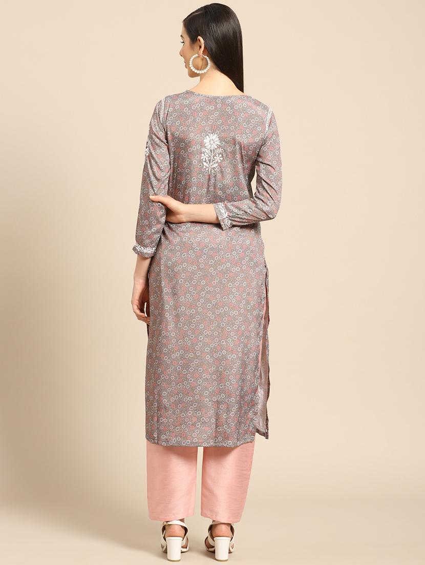 chikankari straight kurta - 17693293 - Standard Image - 2
