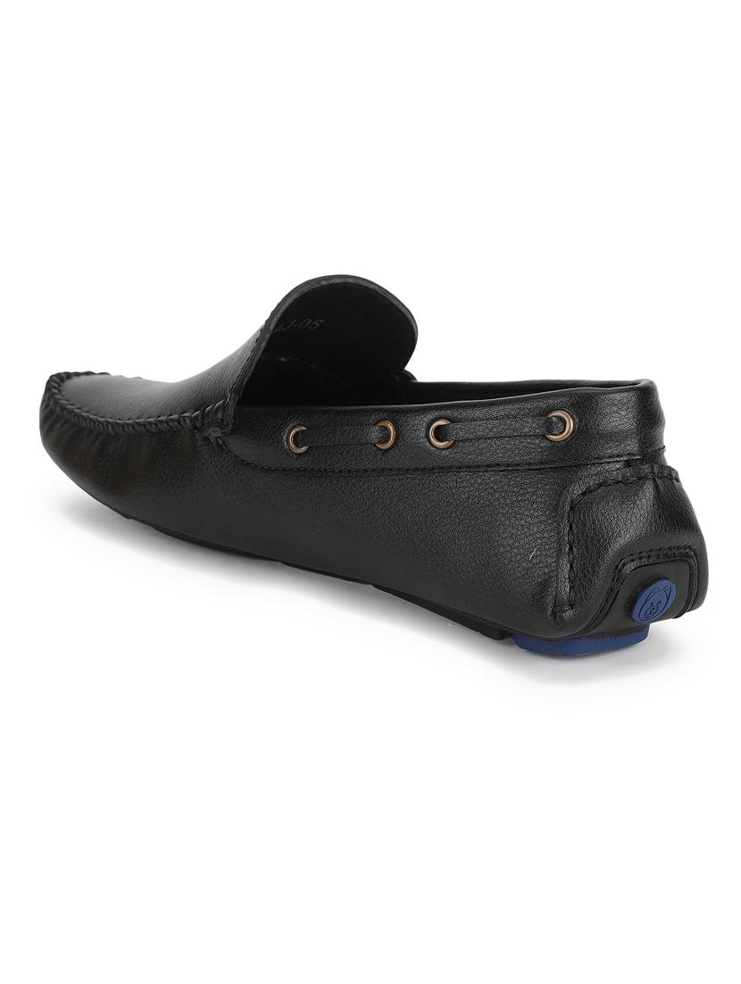 black pu slip on loafers - 17693838 - Standard Image - 2