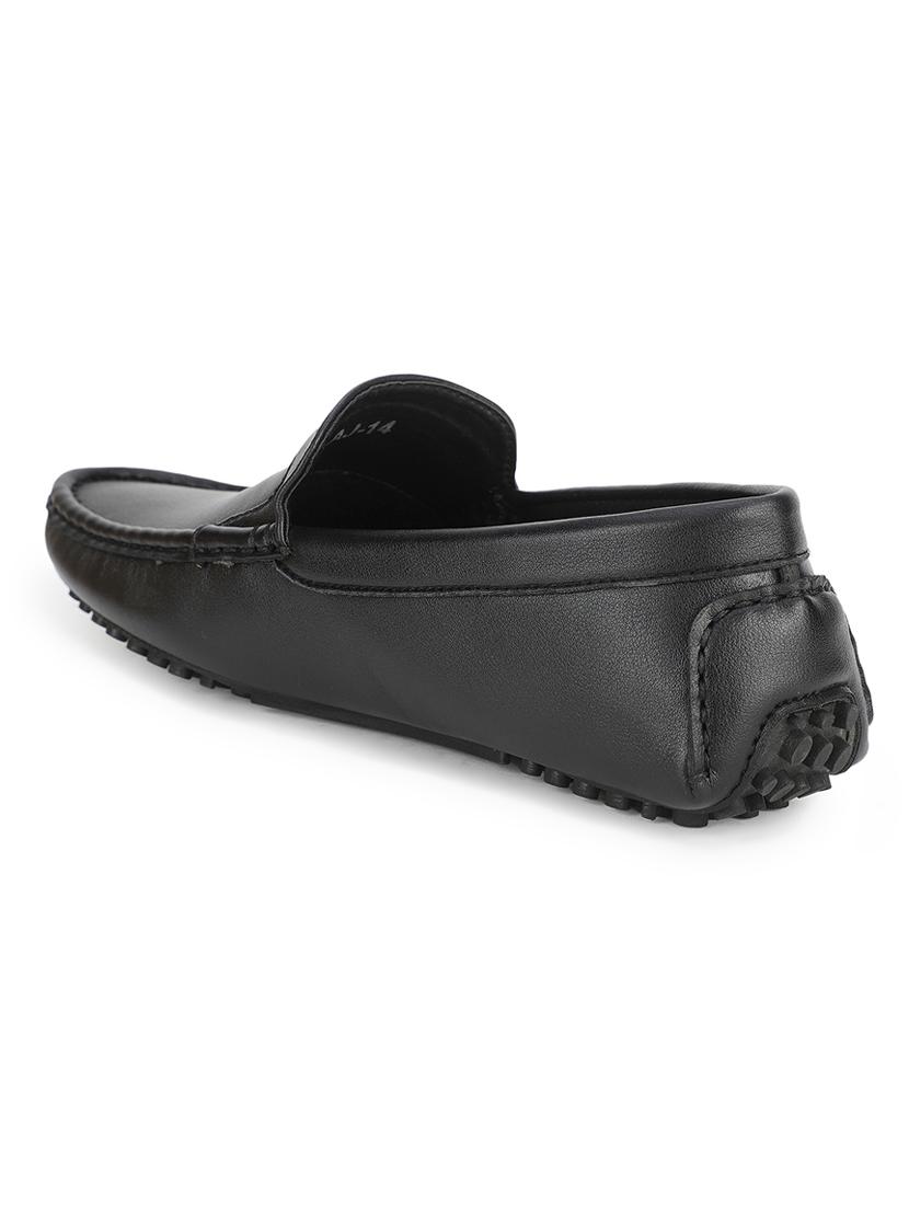 black pu slip on loafers - 17693854 - Standard Image - 2