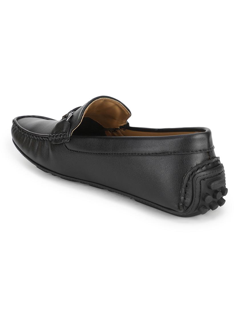 black pu slip on loafers - 17693892 - Standard Image - 2