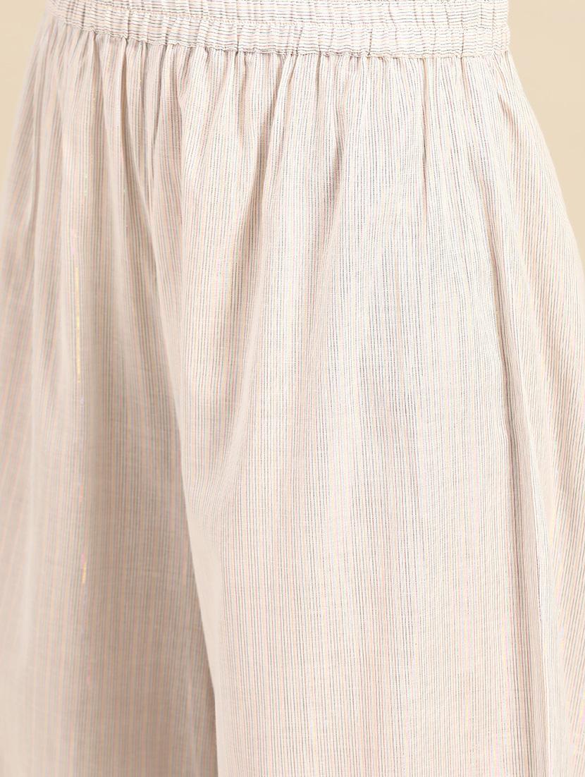 offwhite solid straight palazzo - 17694523 - Standard Image - 2