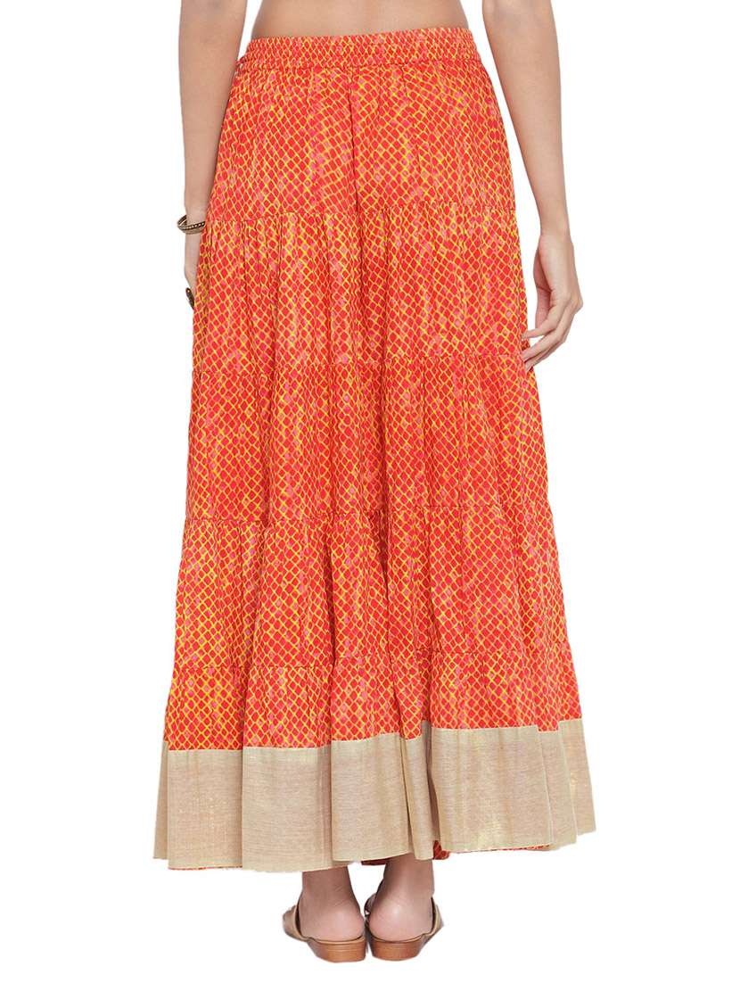 red cotton flared skirt - 17694582 -  Standard Image - 2