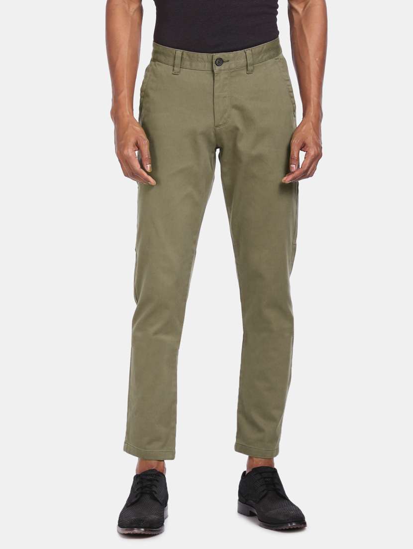 olive green solid chinos 