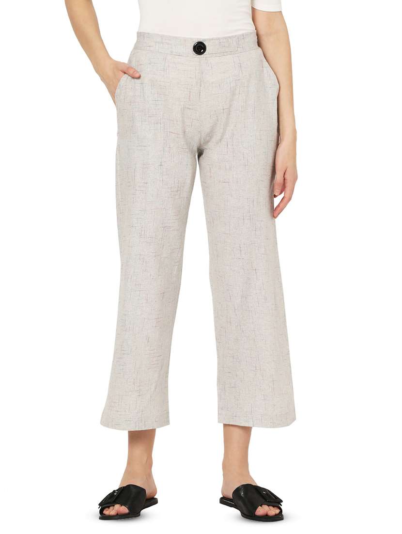 high rise cropped trousers