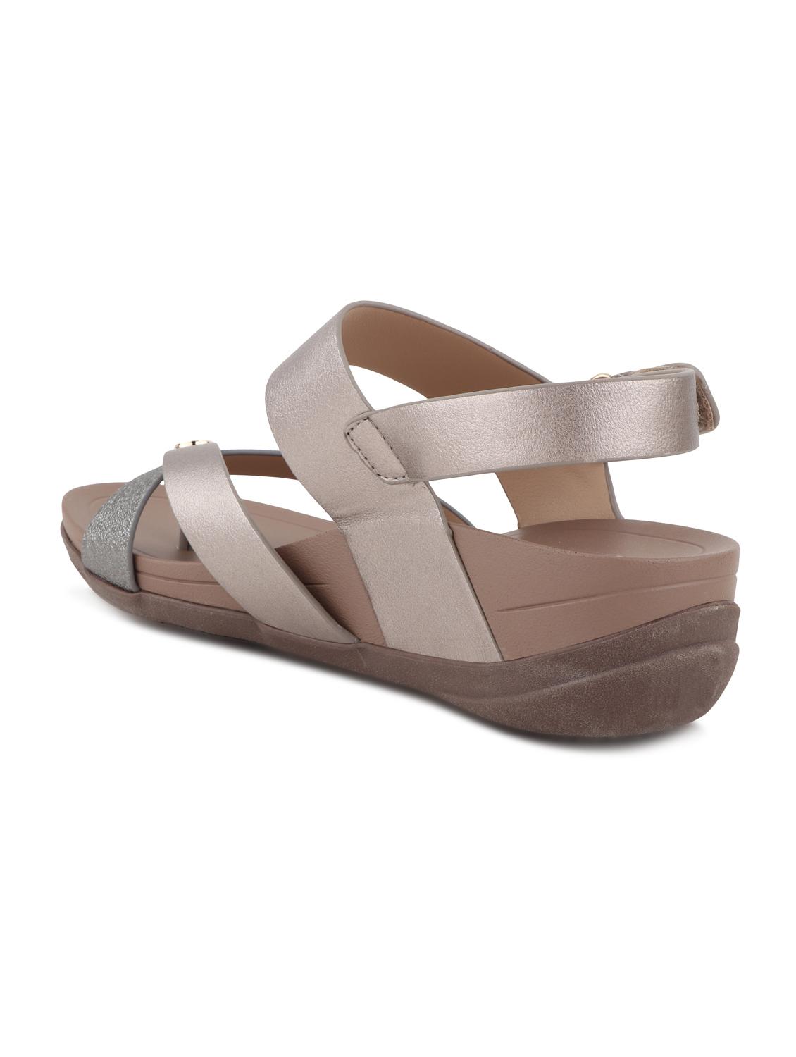 calzado womens's casualwear beige color platform heels sandals - 17694834 - Standard Image - 2