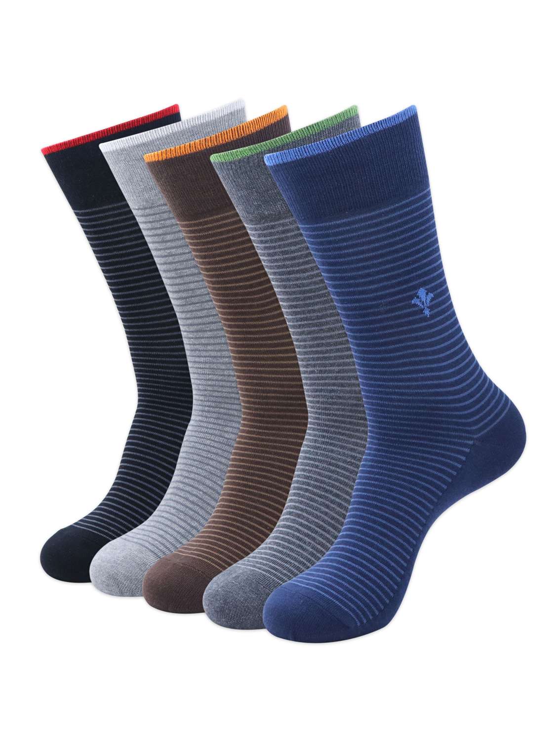 men pack of 5 striped above ankle length sock