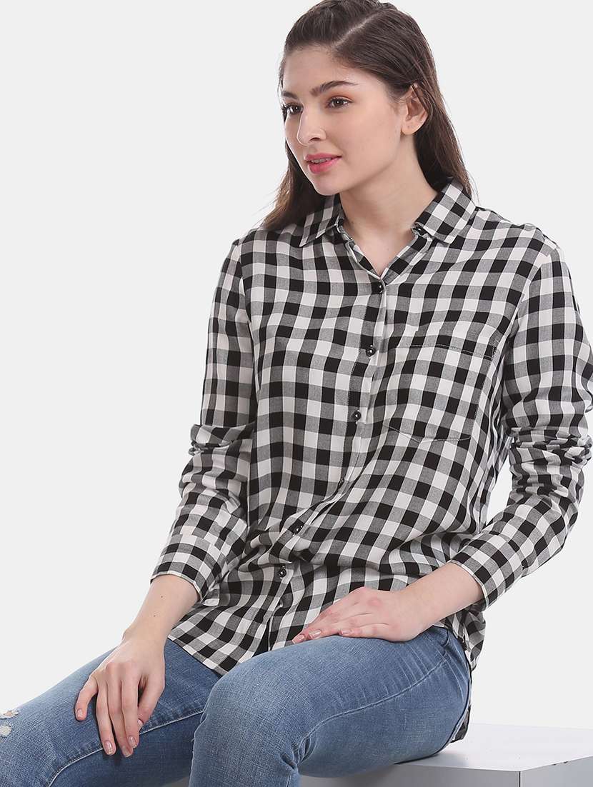 high low checkered shirt - 17695748 -  Standard Image - 2