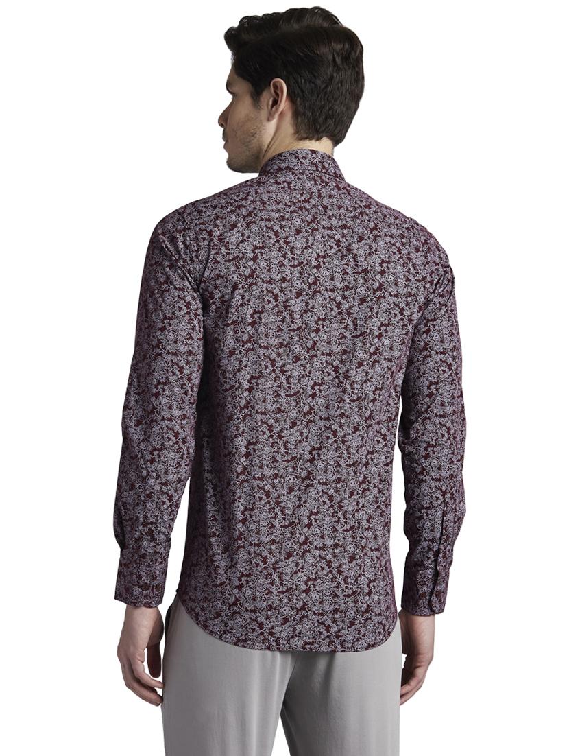 maroon printed casual shirt - 17695971 - Standard Image - 2