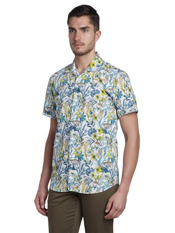 white floral casual shirt - 17696144 - Standard Image - 2