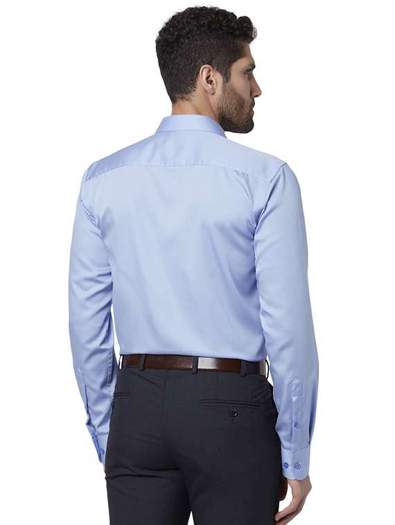 light blue solid formal shirt - 17696318 - Standard Image - 2