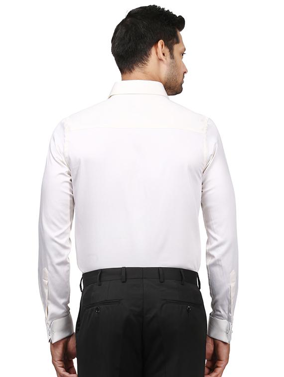 cream solid formal shirt - 17696810 - Standard Image - 2