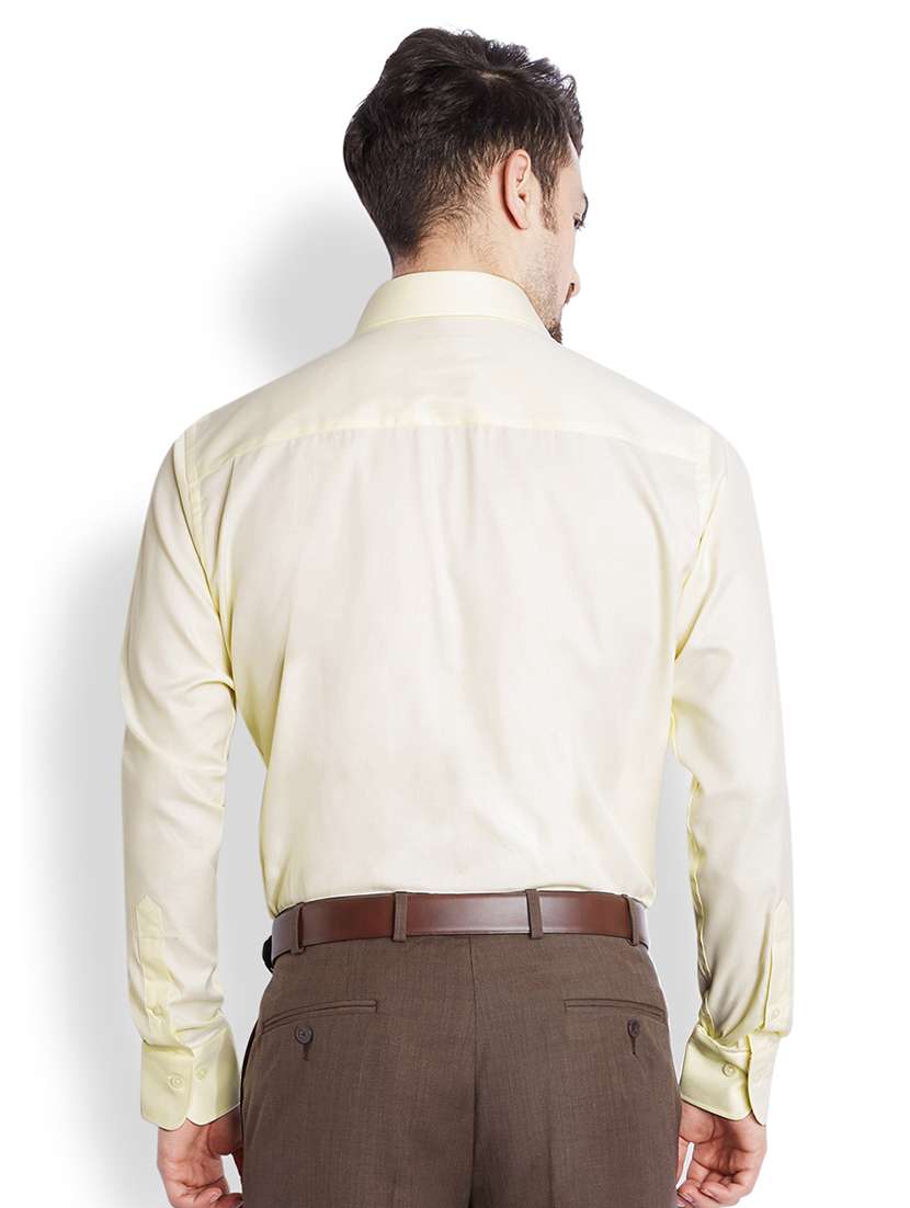 yellow solid formal shirt - 17696862 - Standard Image - 2