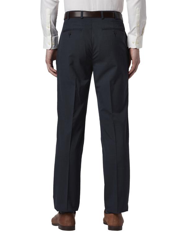 dark blue solid pleated formal trouser - 17697228 - Standard Image - 2