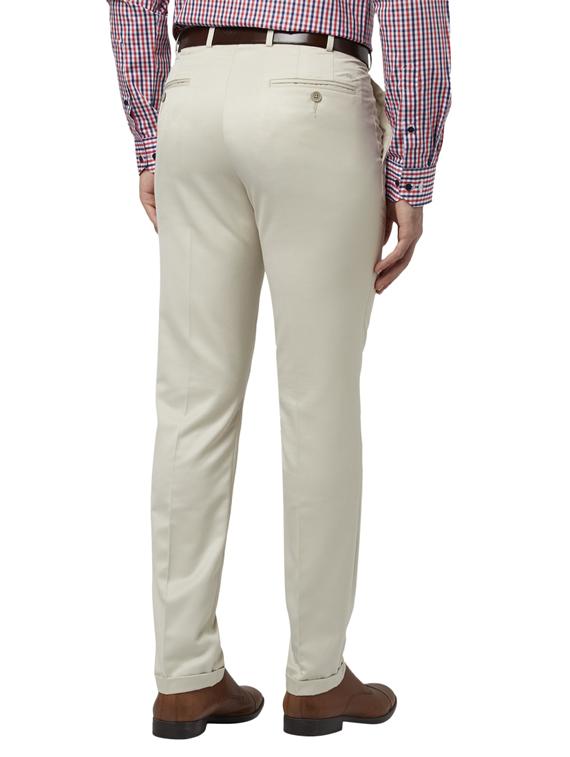 cream solid flat front formal trouser - 17697305 - Standard Image - 2