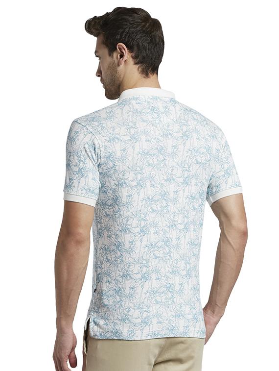 white printed polo t-shirt - 17697841 - Standard Image - 2