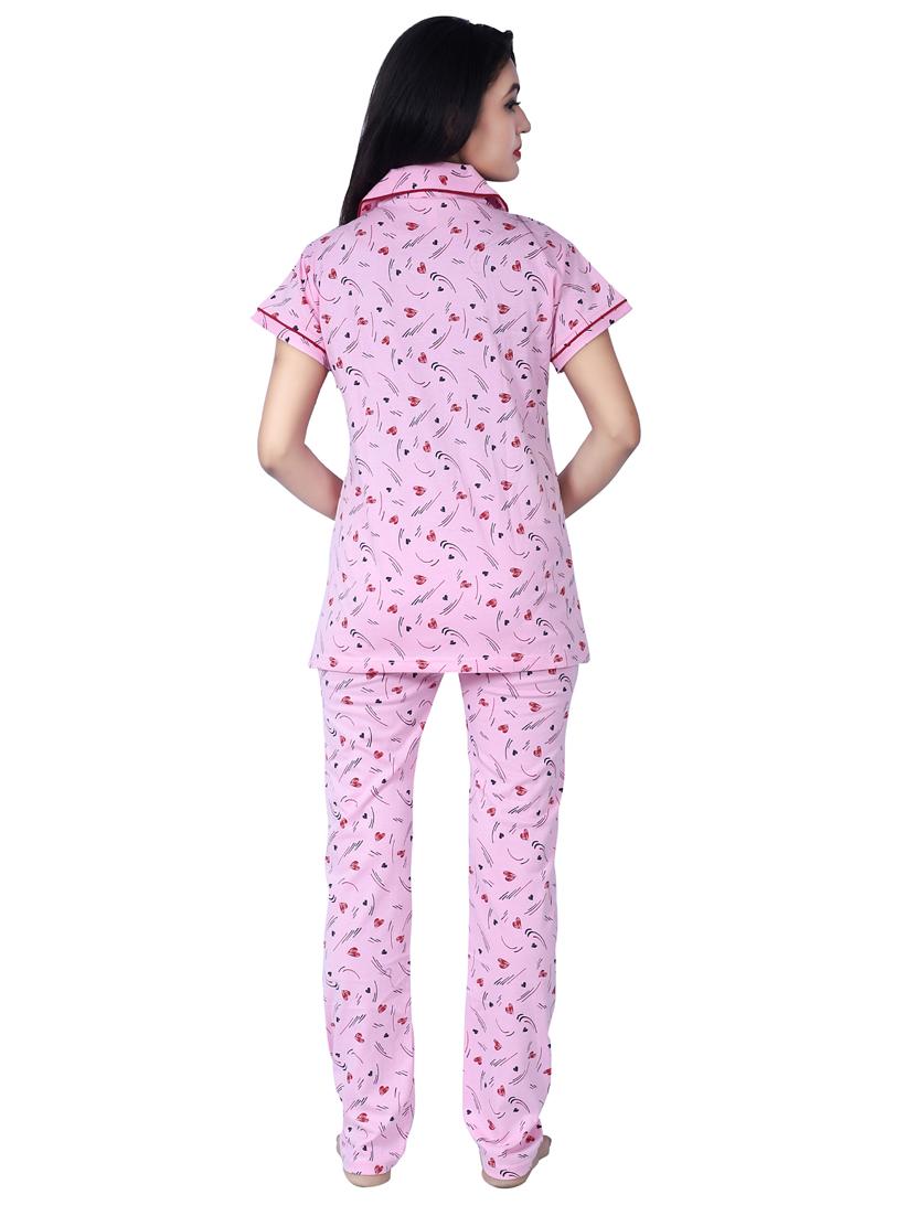 pink printed nightwear pajama set - 17698203 - Standard Image - 2