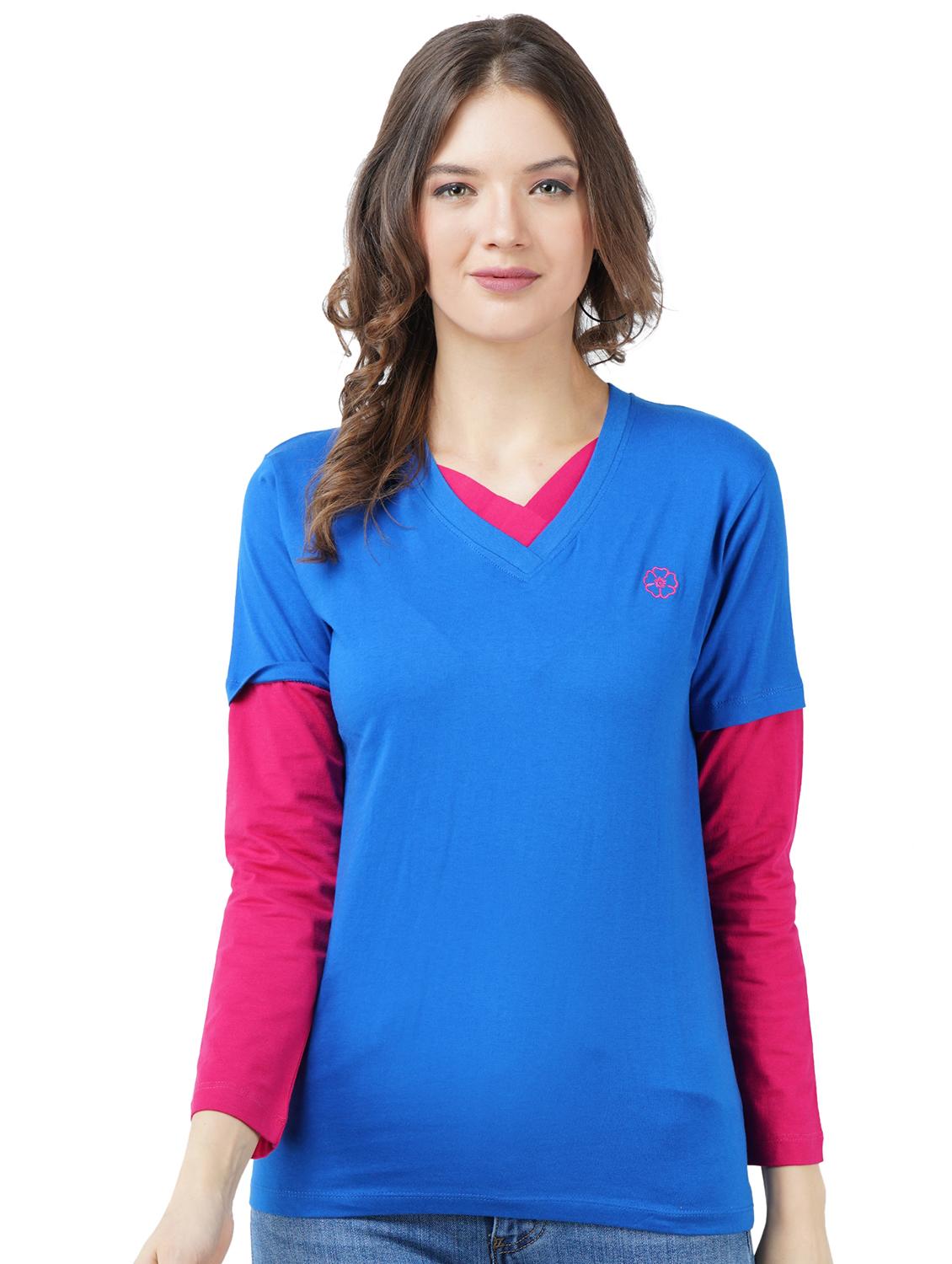women's plain v neck t-shirt - 17707243 - Zoom Image - 0
