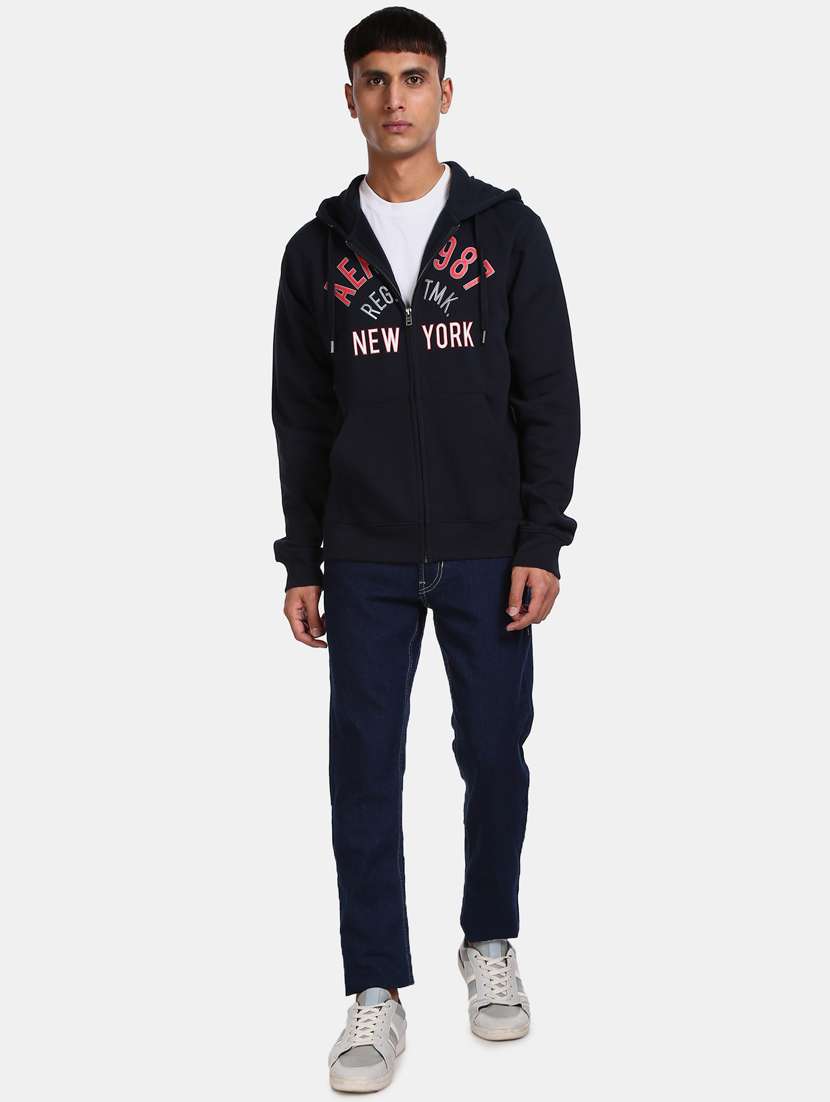 navy blue printed sweatshirt - 17708907 - Standard Image - 2