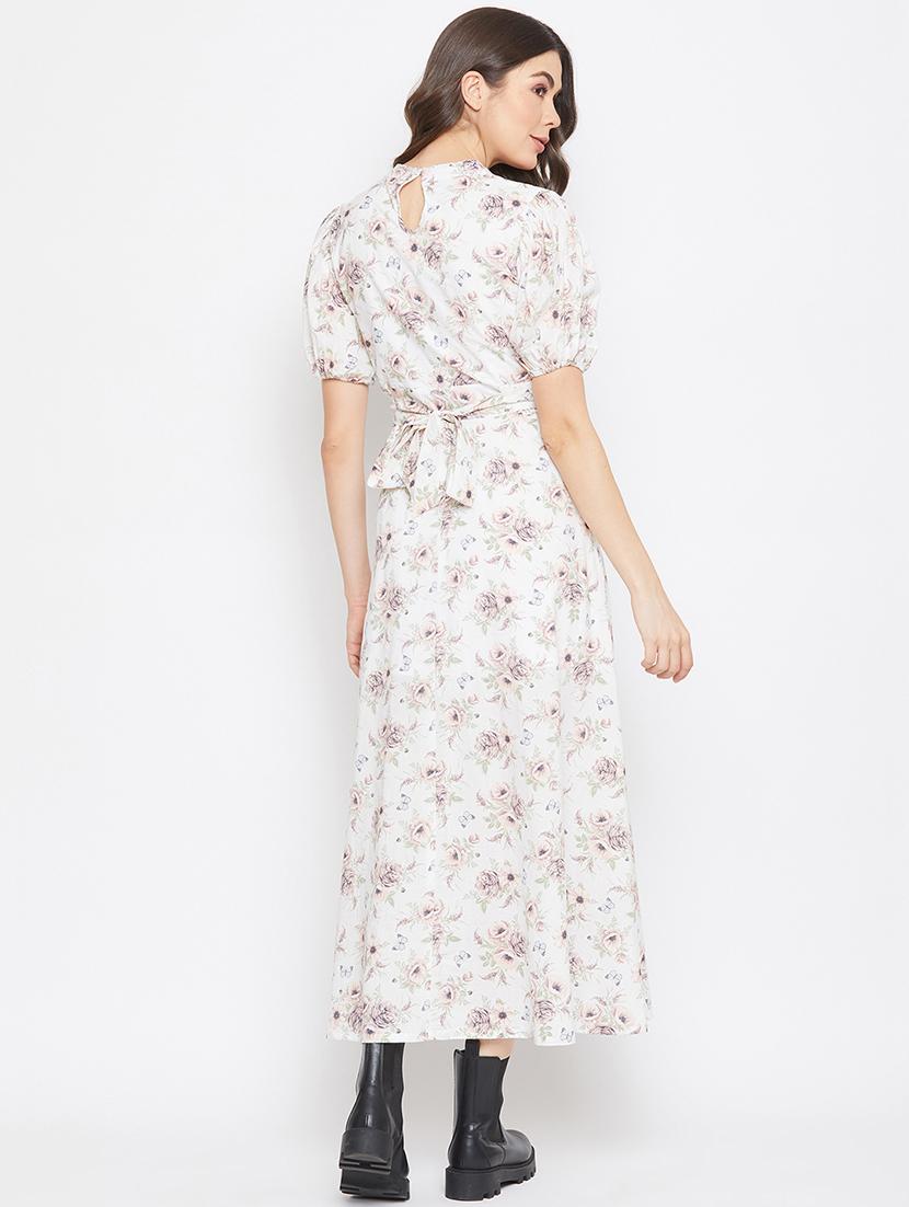 puff sleeved floral maxi dress - 17709280 - Standard Image - 2