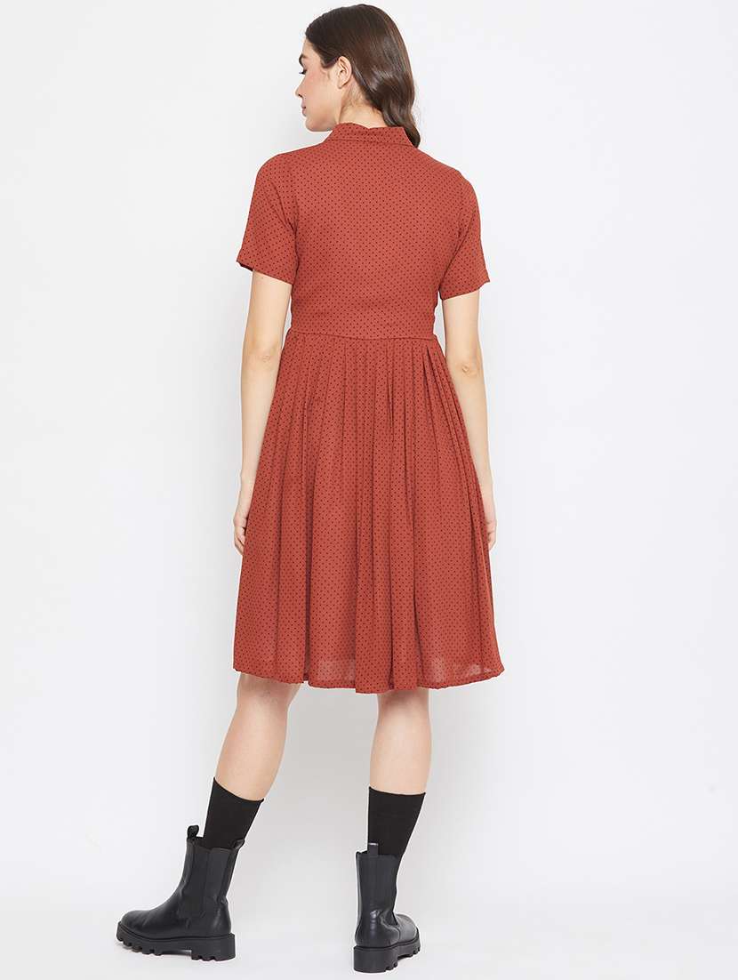 pleated polka dot shirt dress - 17709286 -  Standard Image - 2