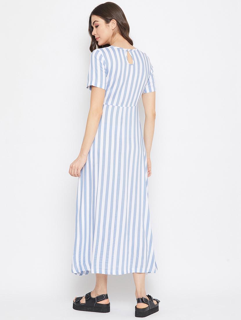 tie front striped maxi dress - 17709287 - Standard Image - 2