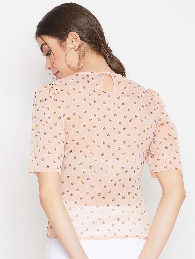 round neck floral top  - 17709300 -  Standard Image - 2