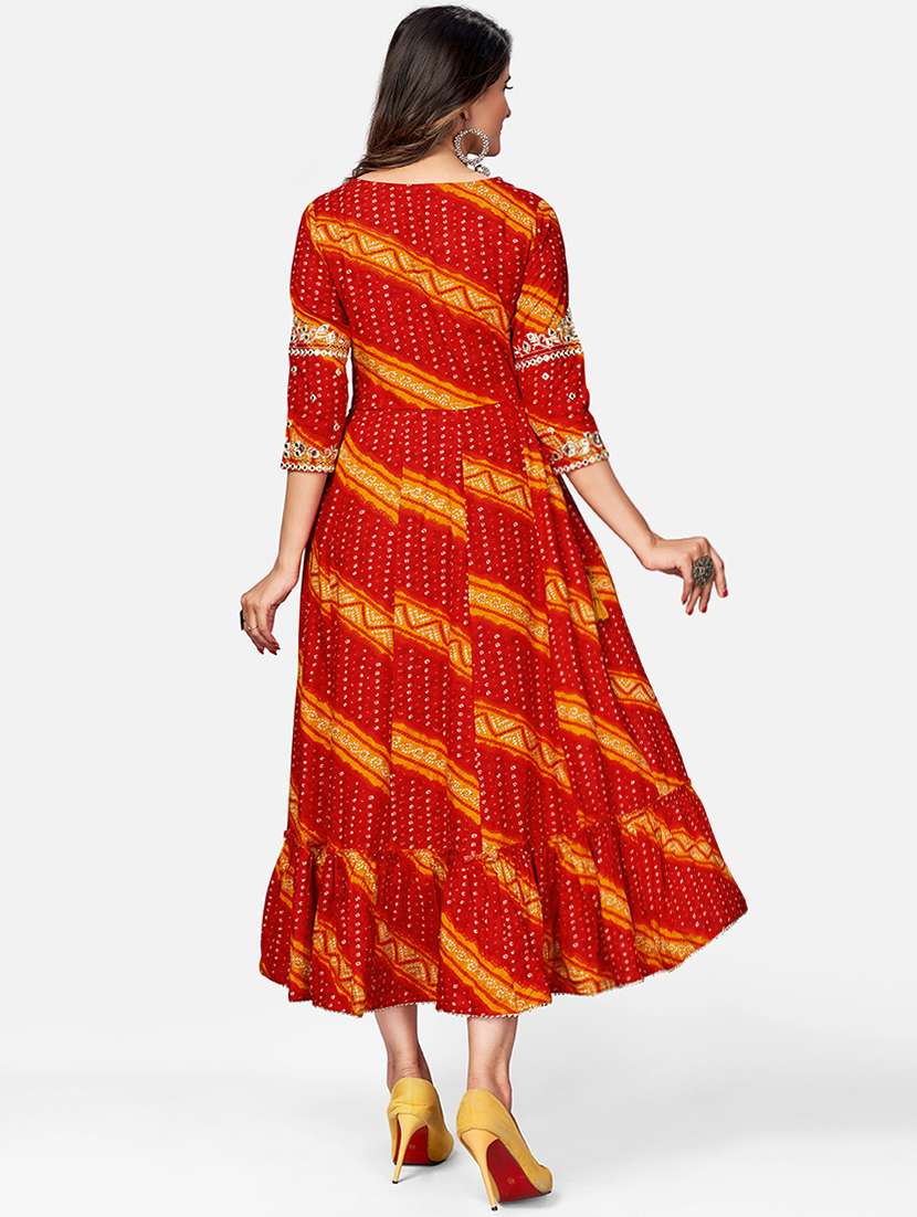 women bandhani tierd ethnic dress - 17709334 -  Standard Image - 2