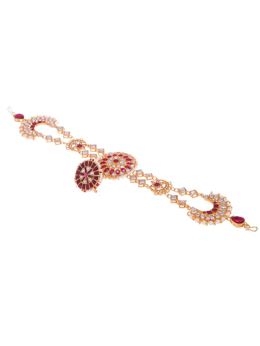 gold brass maang teekas - 17709614 - Standard Image - 2