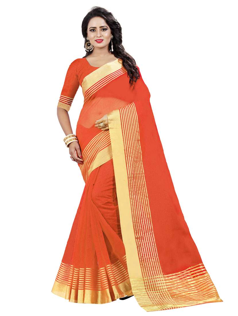 solid chanderi saree with blouse